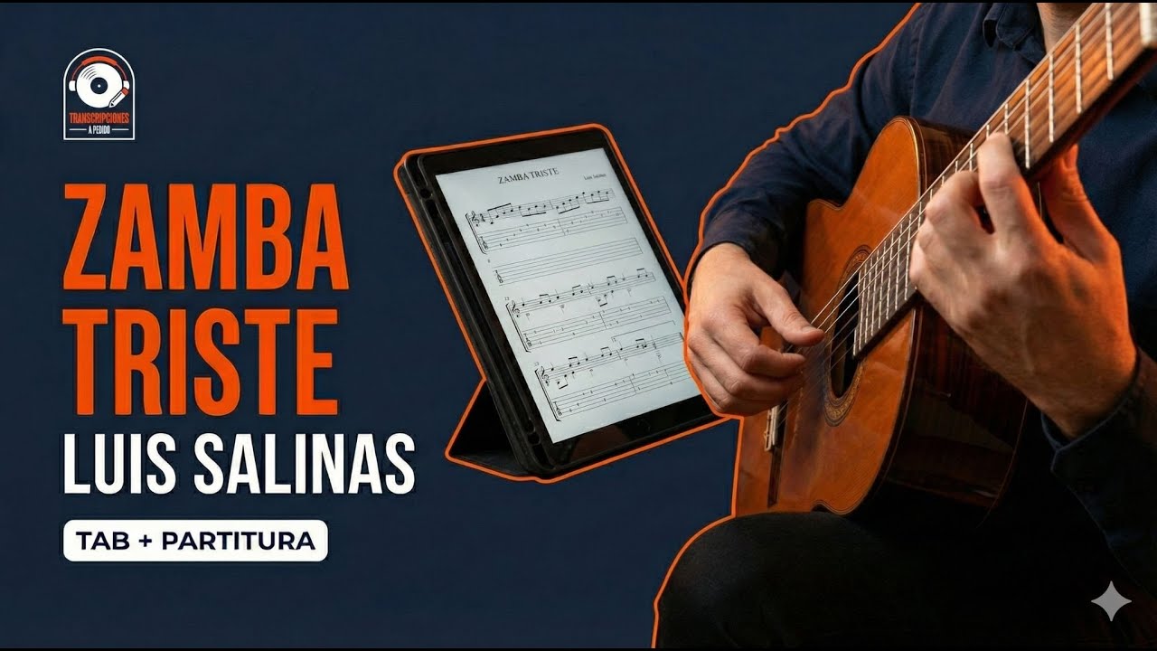 Partitura y tablatura &rdquo;Zamba triste&rdquo;  (Luis Salinas ) Transcripci&oacute;n