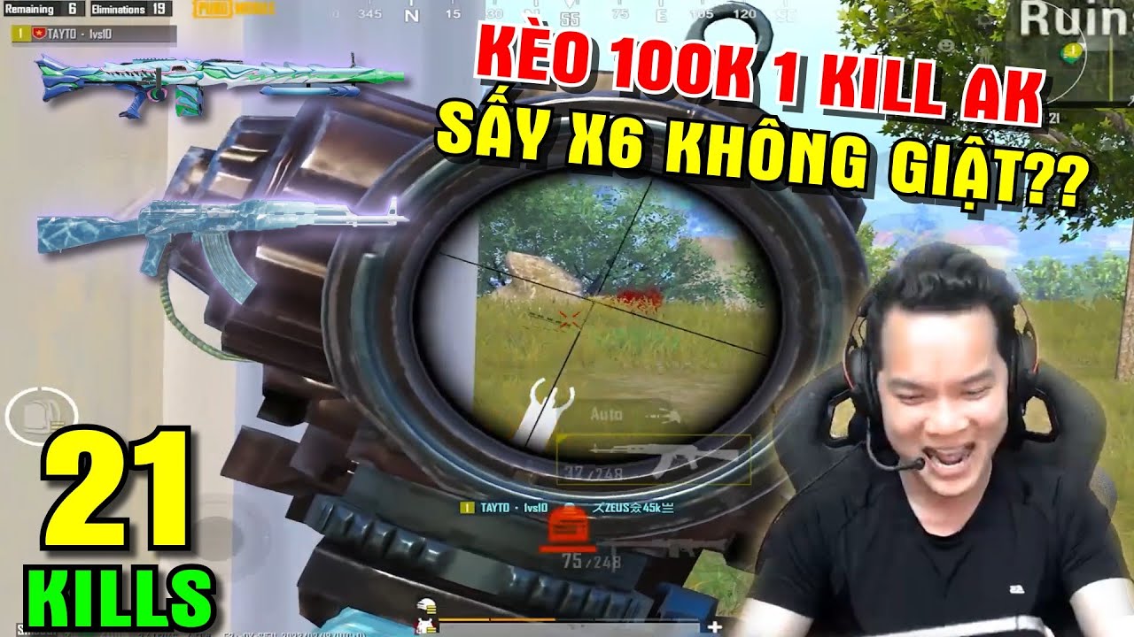 PUBG Mobile - Gạ Kèo Thách Bộ Bim Sấy AK X6 100k 1 Kill Và Cái Kết, Sấy Lác Mắt Luôn