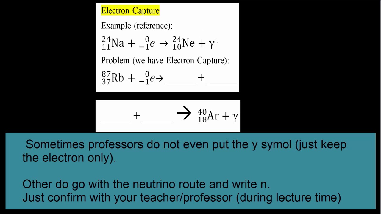 Electron Capture Example Problem