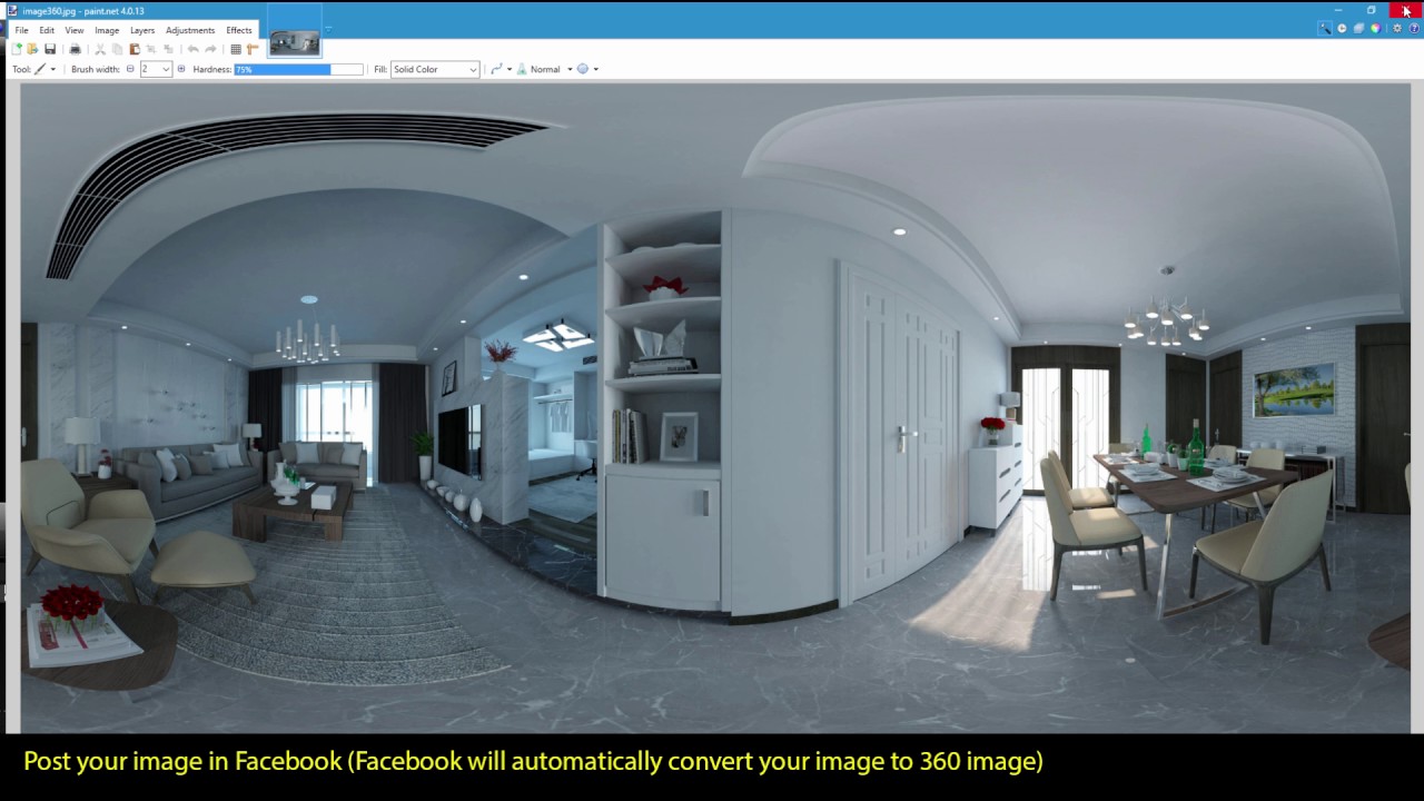 Creating  360 rendered image (JPEG) for Facebook
