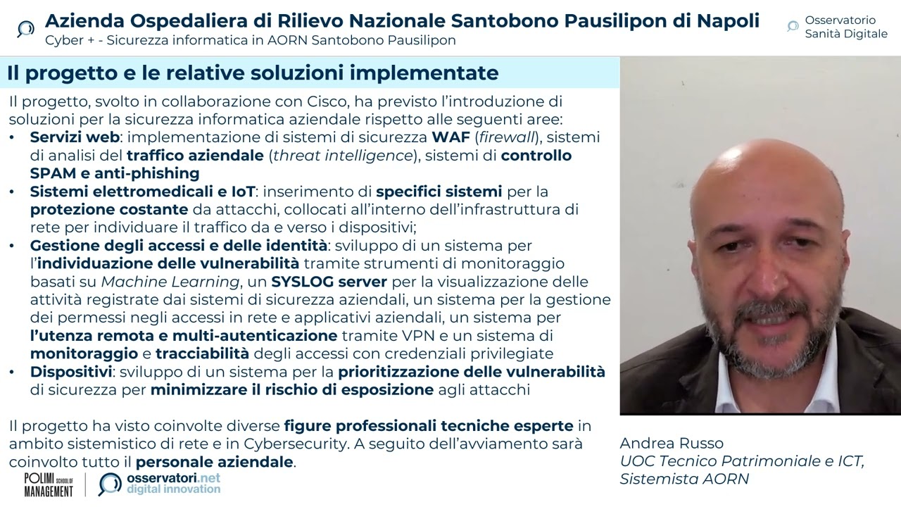 Azienda Ospedaliera di Rilievo Nazionale Santobono Pausilipon di Napoli - Cyber +-