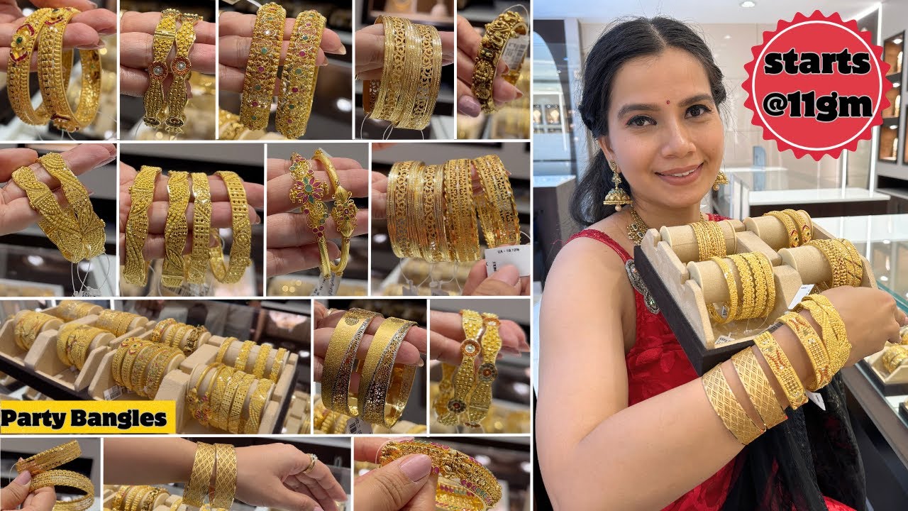 Kalyan Jewellers 22Kt Gold Bangles Designs With Price| Latest Light Weight Gold Bangles Designs 2023