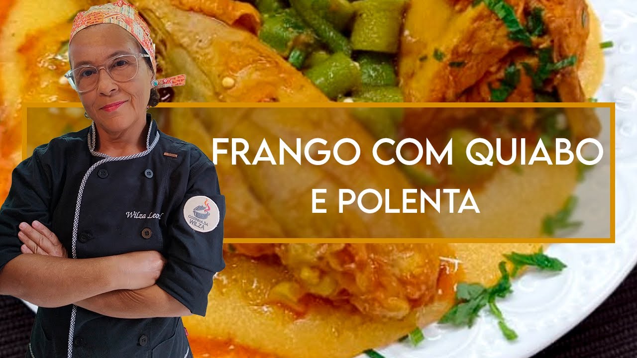 Frango com quiabo e polenta!!! Gostinho caseiro de Minas
