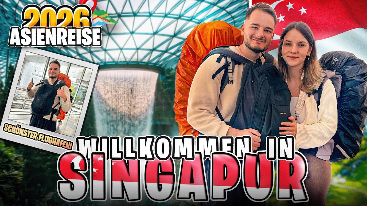 Das Erste Mal in Singapur!😍 Der Krasseste Flughafen & Erste Eindrücke🇸🇬 | XXL Asien Reise 2026