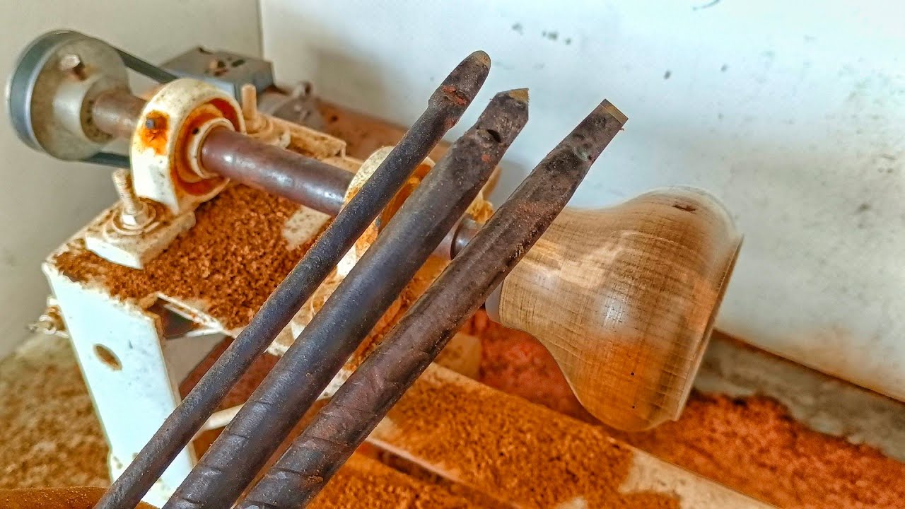 ⭕Boleh di Tiru..!! Pisau Pengerat & Kayu Bekas Paku Begini Hasilnya - Bubut Kayu