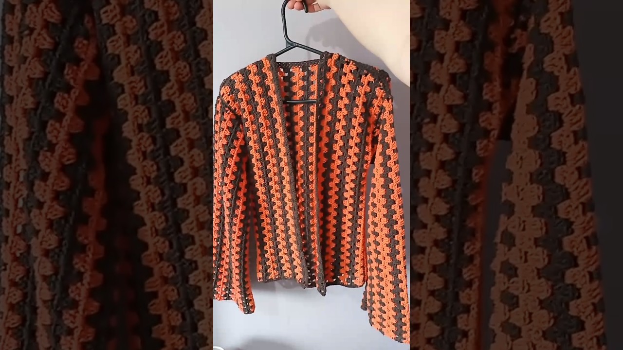 Mais um casaco pronto 😍🤎🧡 #crochet #lovecrochet #crocheteiracomamor #euroroma #casacocroche
