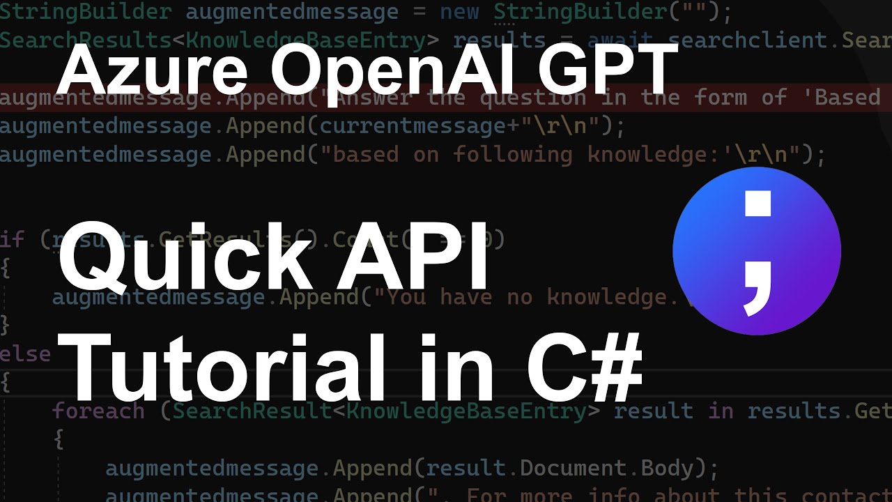 Краткое руководство по API Azure OpenAI C#