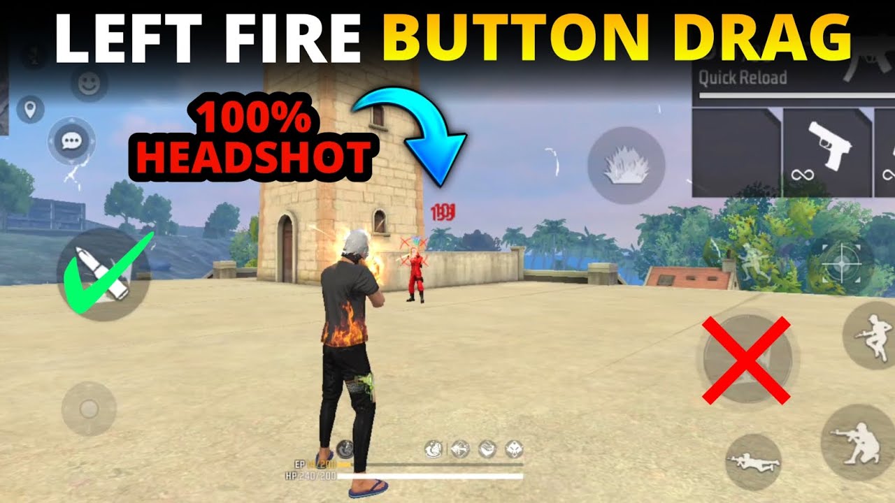 ONLY 1 OUT OF 10000 USE THIS LEFT FIRE BUTTON DRAG HEADSHOT - GARENA FREE FIRE