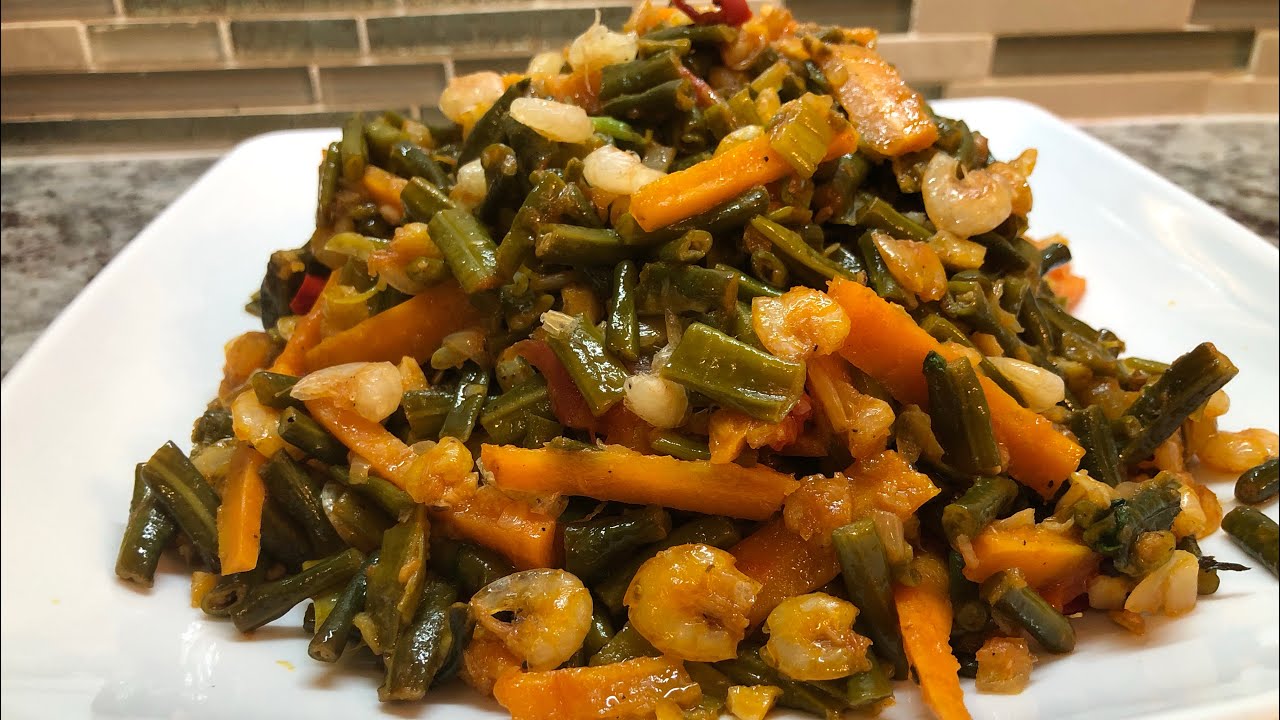 Stew Bora and Shrimp #longgreenbeans #Bodi