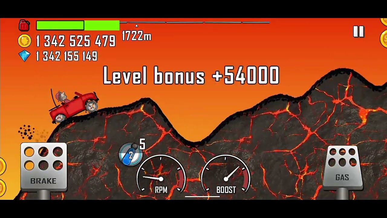 Driving Hill Climber in Volcano stage Hill Climb Racing 