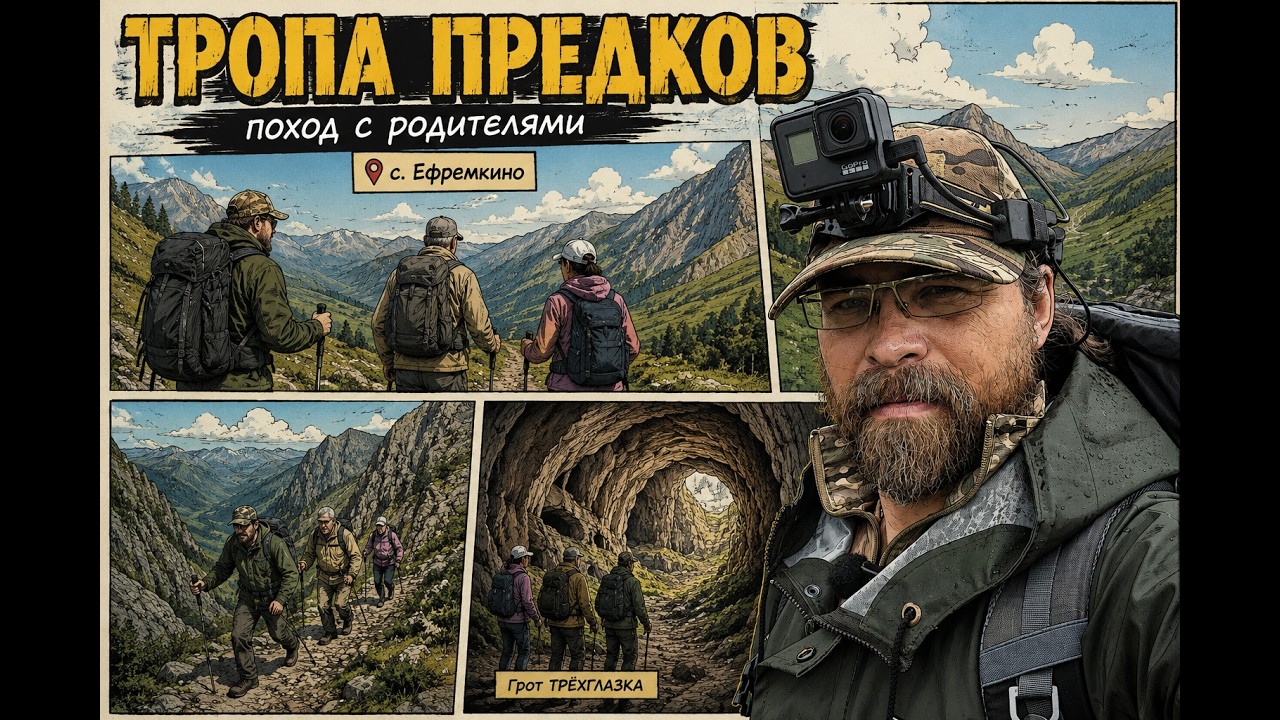 По древней ТРОПЕ ПРЕДКОВ к пещере &laquo;Трехглазка&raquo; с родителями