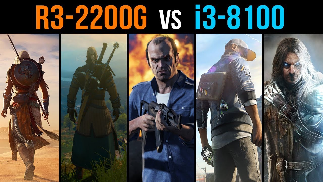 Ryzen 3-2200G + GTX 1050 Ti vs i3-8100 + GTX 1050 Ti | Tested in 5 Games