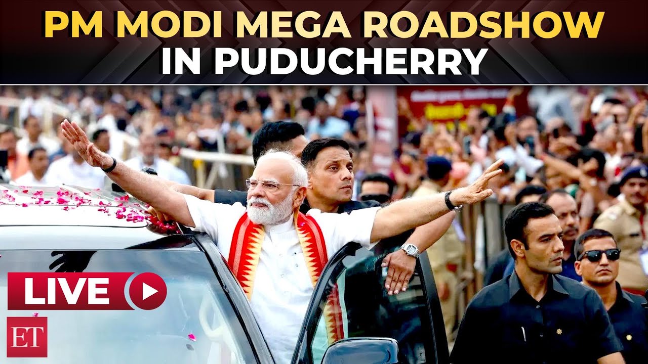 PM Modi's roadshow in Puducherry | Assembly Elections Campaign | LIVE