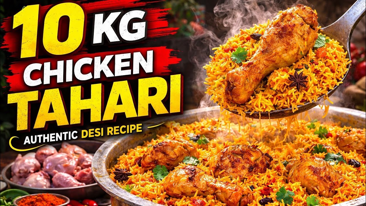 10 KG Chicken Tahari Cooked in One Giant Pot 🔥 | Authentic Desi Tahari Recipe