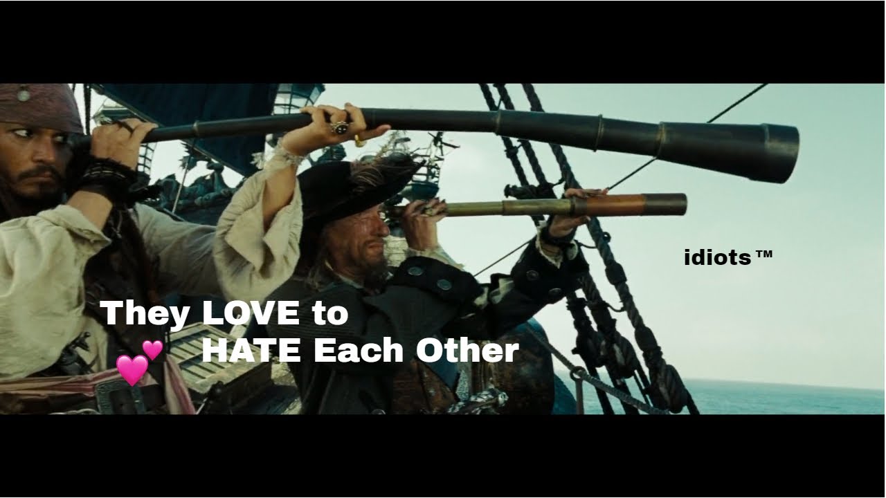 Captain Jack Sparrow and Hector Barbossa being best FRENEMIES for almost five minutes