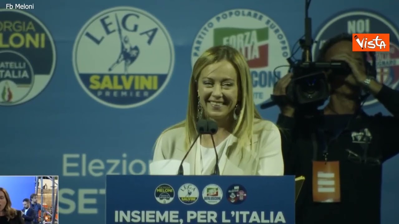 Giorgia Meloni a Piazza del Popolo: 