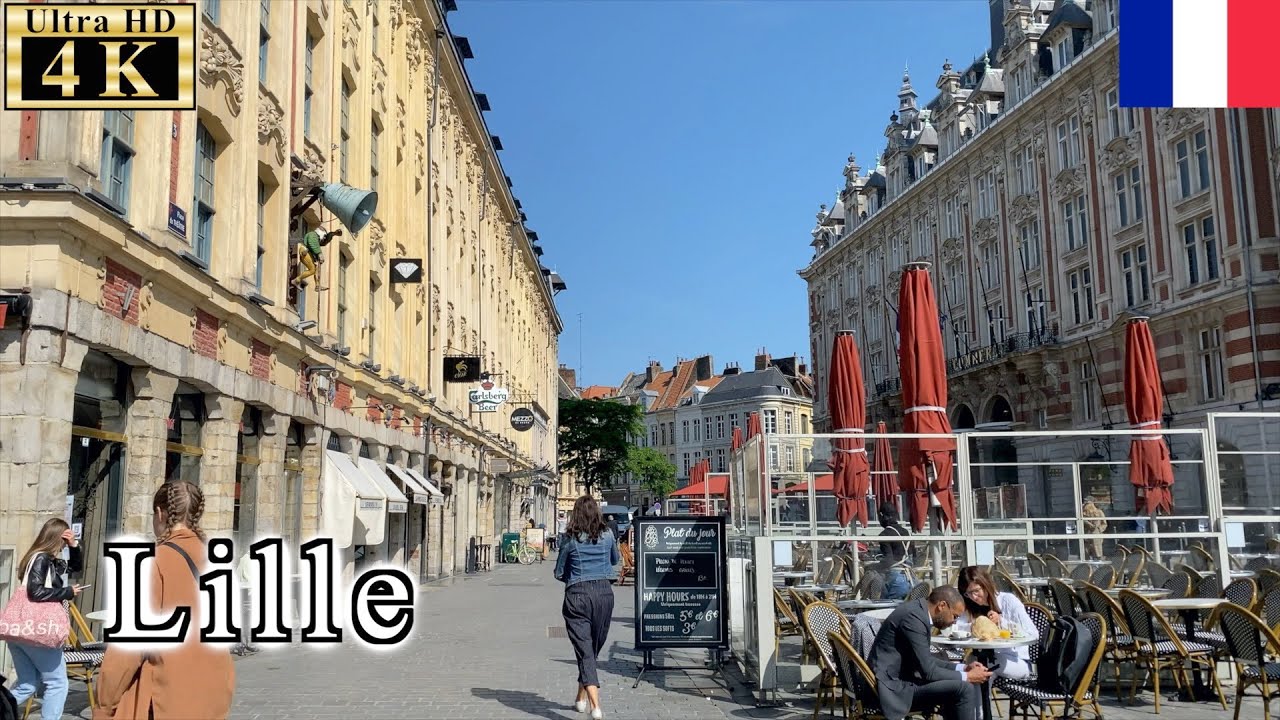 🇫🇷【early June】Lille Summer Walk - Vieux-Lille District -【4K 60fps】