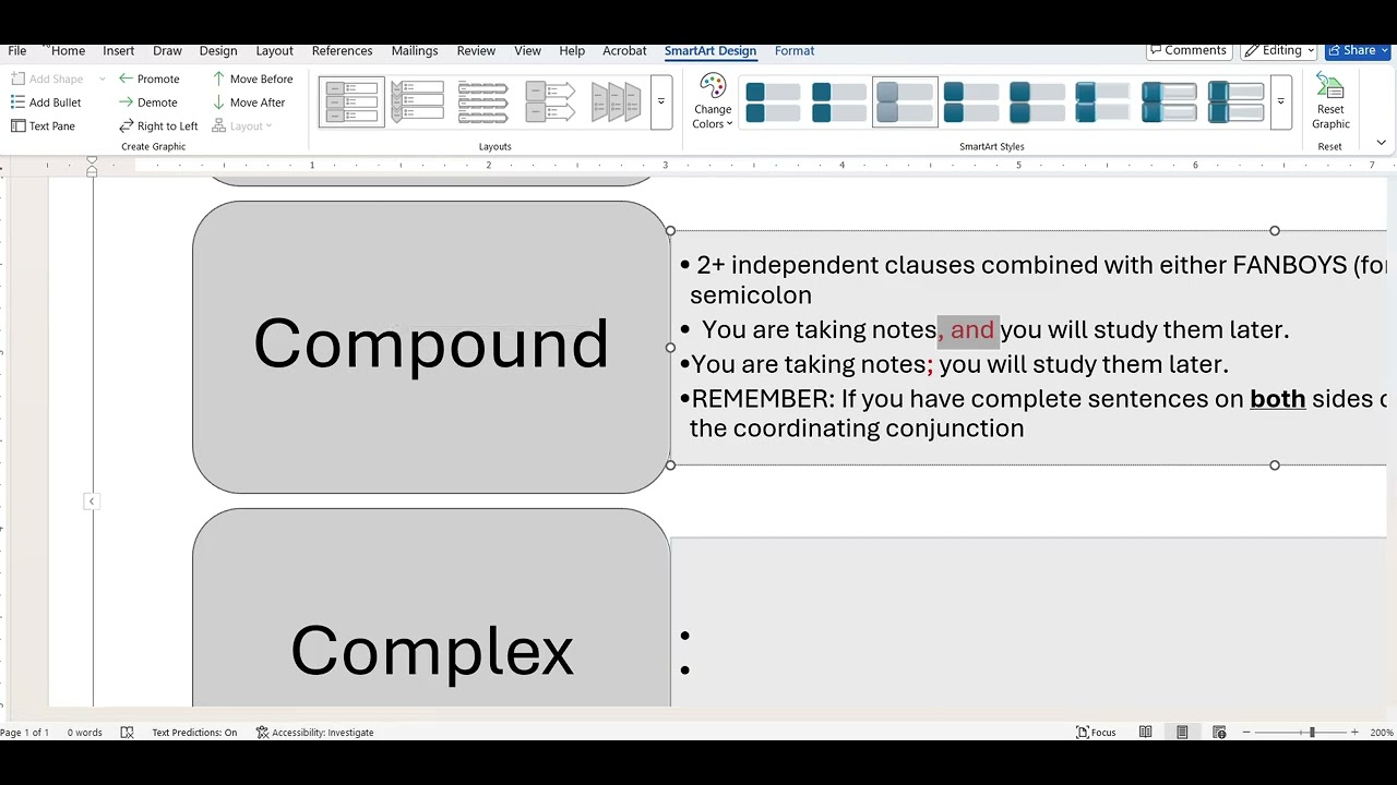 Reviewing Sentence Variety