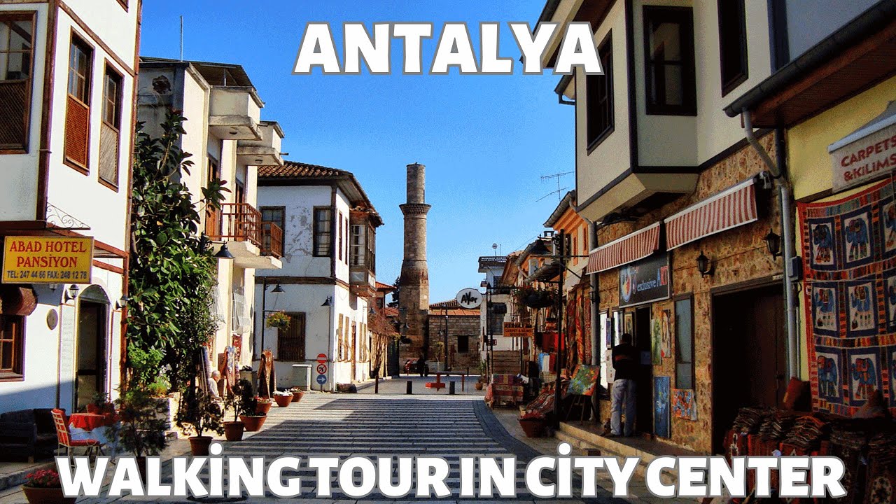 Antalya 2023 Walking Tour In City Center And Old Town | 4K UHD 30FPS | Sunny Day In Sunday