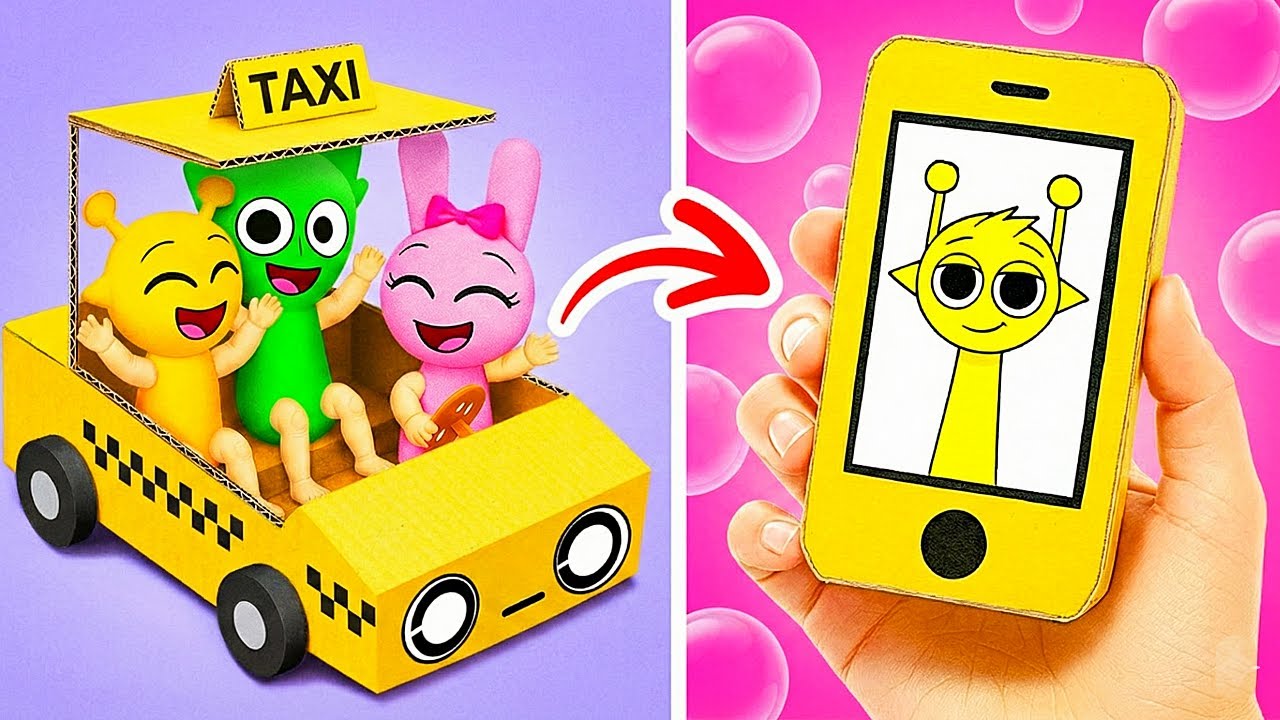 Call The Sprunki Cardboard Taxi! *Fun Incredibox Gadgets & DIY Adventures*