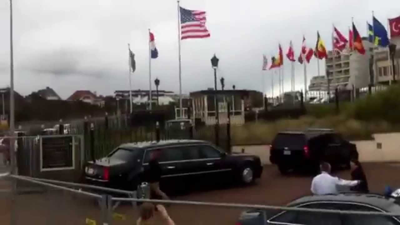 The Beast arriving in Noordwijk (Holland)#NSS14 #The Beast #Obama #Noordwijk