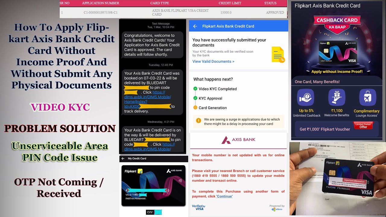 How To Apply Flipkart Axis Bank Credit Card Without Income Proof | Unserviceable Area PIN Code Issue