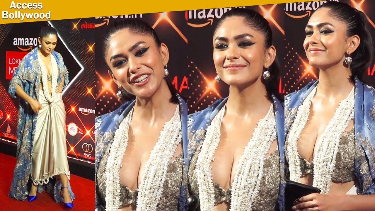 Mrunal Thakur Look Breathtaking In Open Saree Arrive At Lokmat Most Stylish Awards 2022 | LMS2022