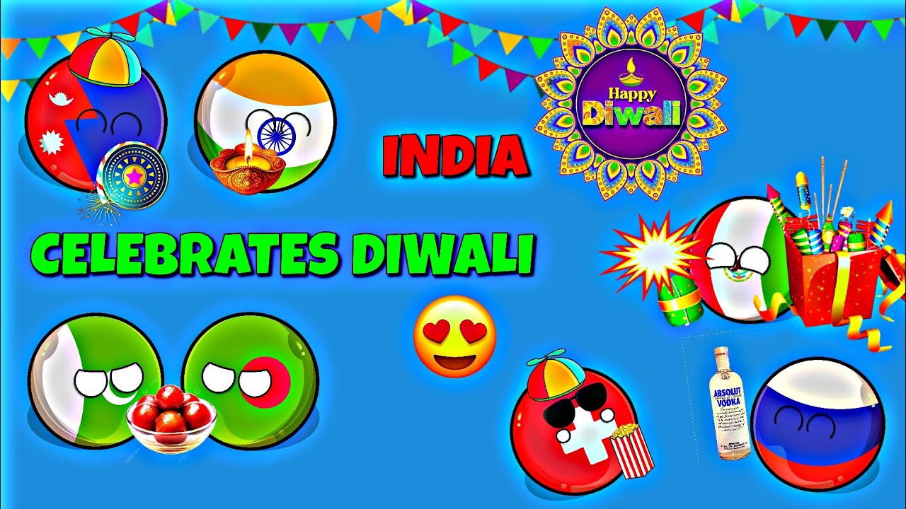 India Celebrating Diwali 🤯🥶‼️[Mexico Blow Bomb💣💥] 💝Diwali Special Video😍 #countryballs