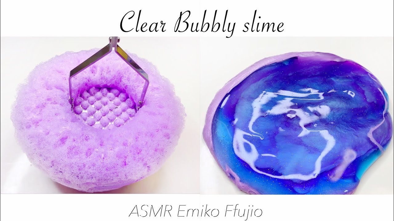 【ASMR】🛁しゅわしゅわ × クリア二層スライム💎【音フェチ】거품 클리어 슬라임 Clear Bubbly Slime No talking  ASMR