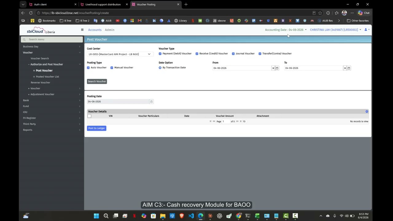 AIM C3 Cash recovery module tutorial for BAOO