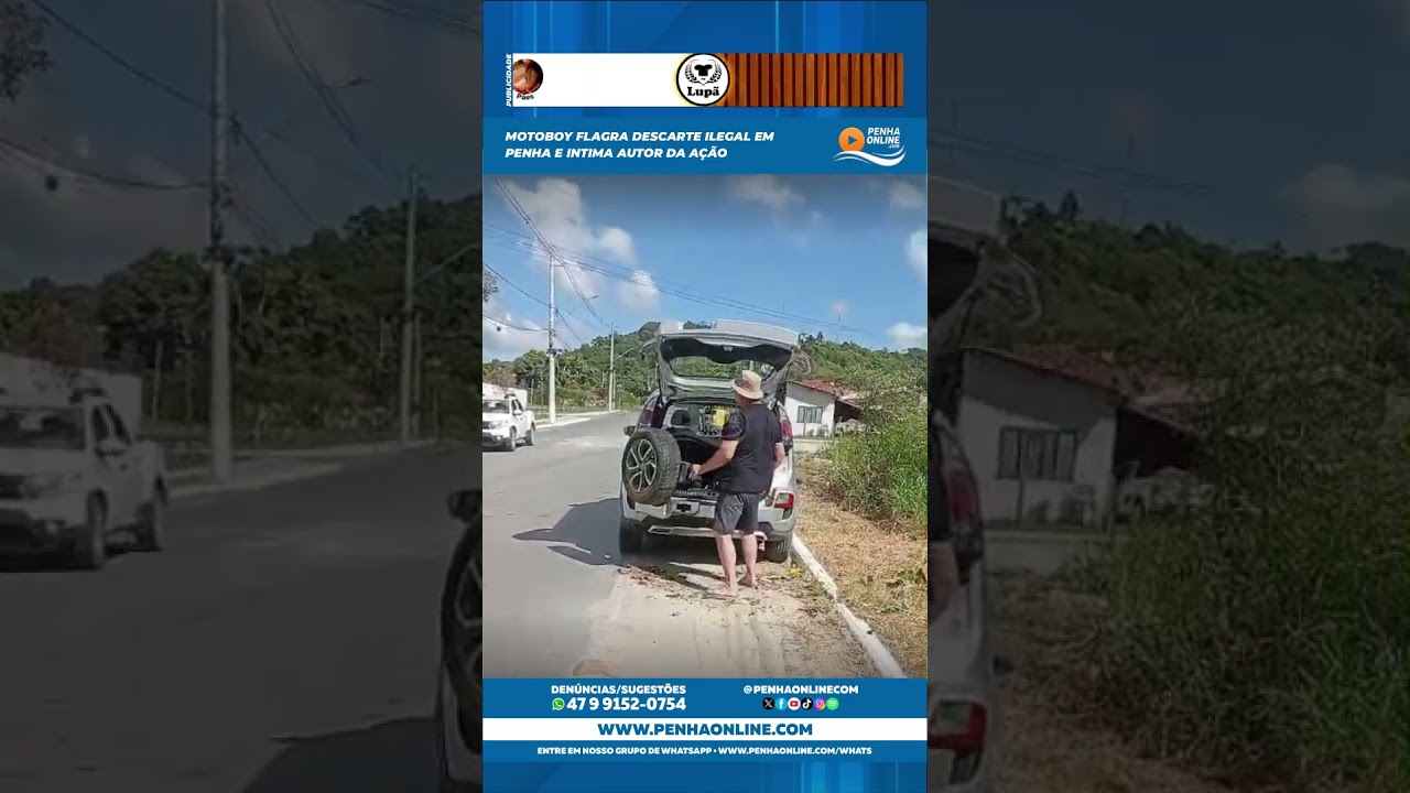 Motoboy flagra descarte ilegal em Penha e intima autor da ação