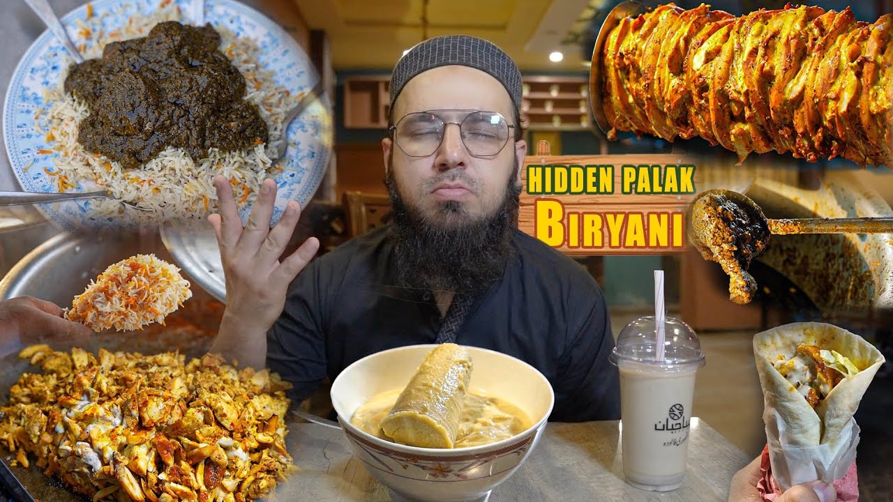 PALAK BIRYANI IN GULSHAN RAVI | EXPLORING HIDDEN FOOD PLACES | LABANESE WRAP | KASURI FALOODA