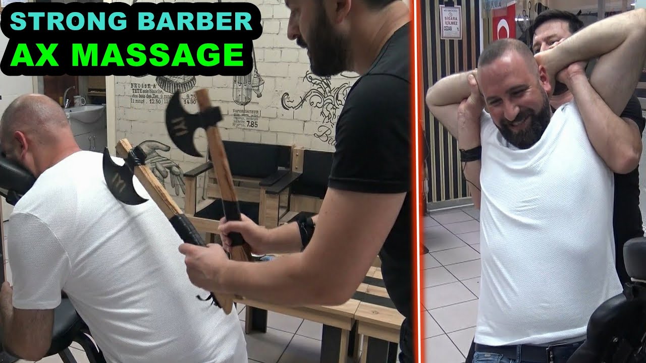 STRONG BARBER BY ERDAL & BACK CRACK & turkish asmr back, ax, elbow, arm, palm, foot, leg massage