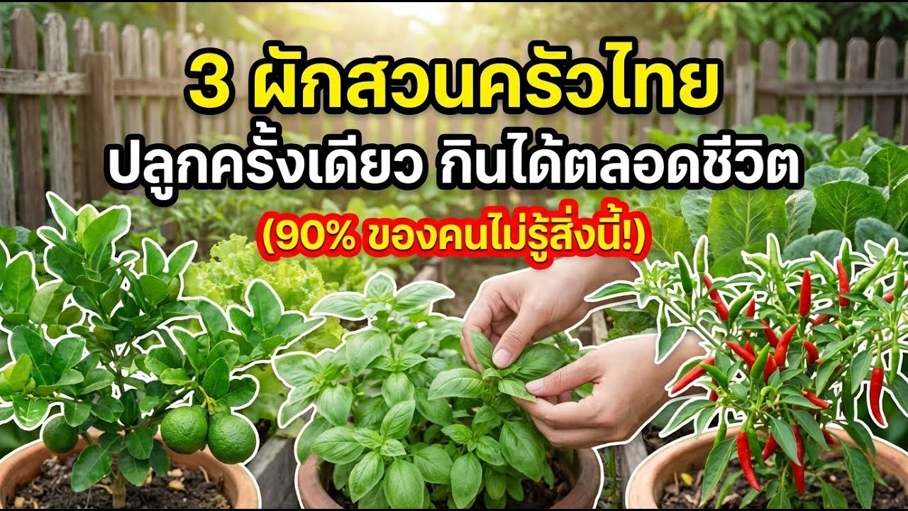 ผักไทยปลูกครั้งเดียวกินได้ตลอดชีวิต! 9 เทคนิคที่คุณไม่เคยรู้