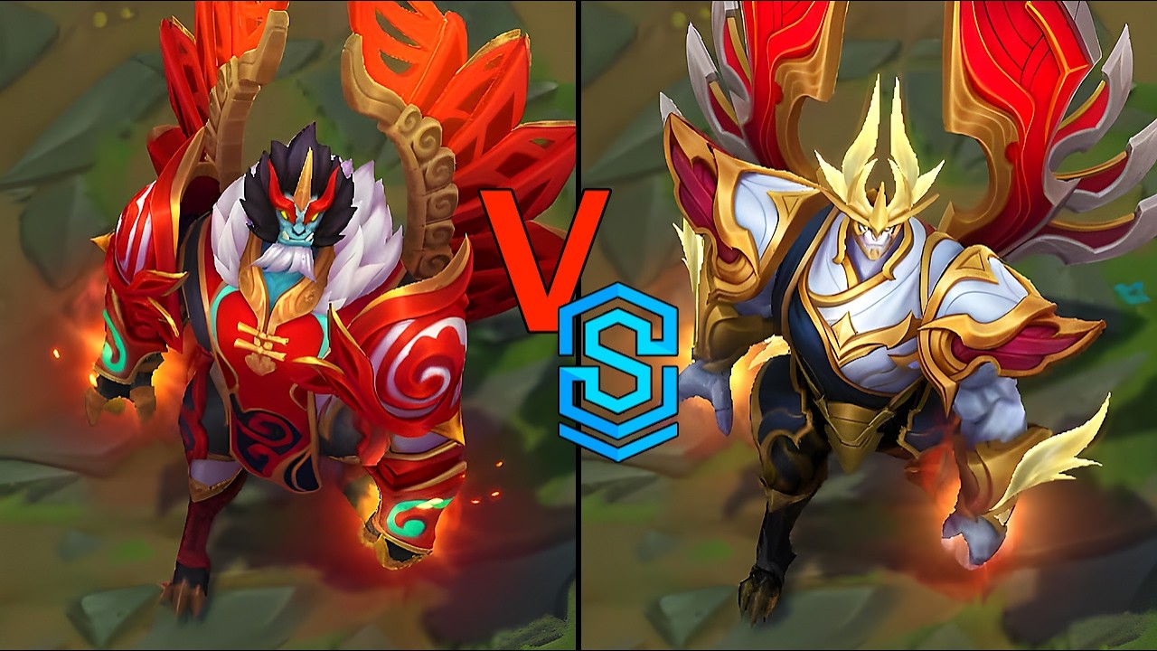 Mythmaker Galio VS T1 Galio Skins Comparison