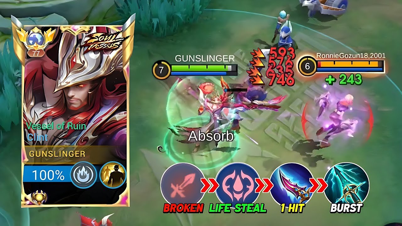 MOONTON THANKS FOR NEW CLINT FULL BURST BUFFED BUILD AND EMBLEM!! 🔥 (must try) - MLBB