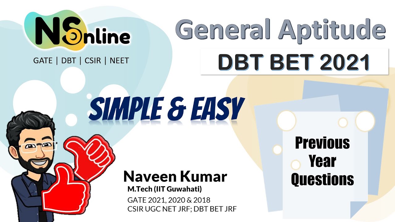 DBT BET JRF || BET 2021 || General Aptitude  || Simple and easy explanation || DBT BET 2022 Exam