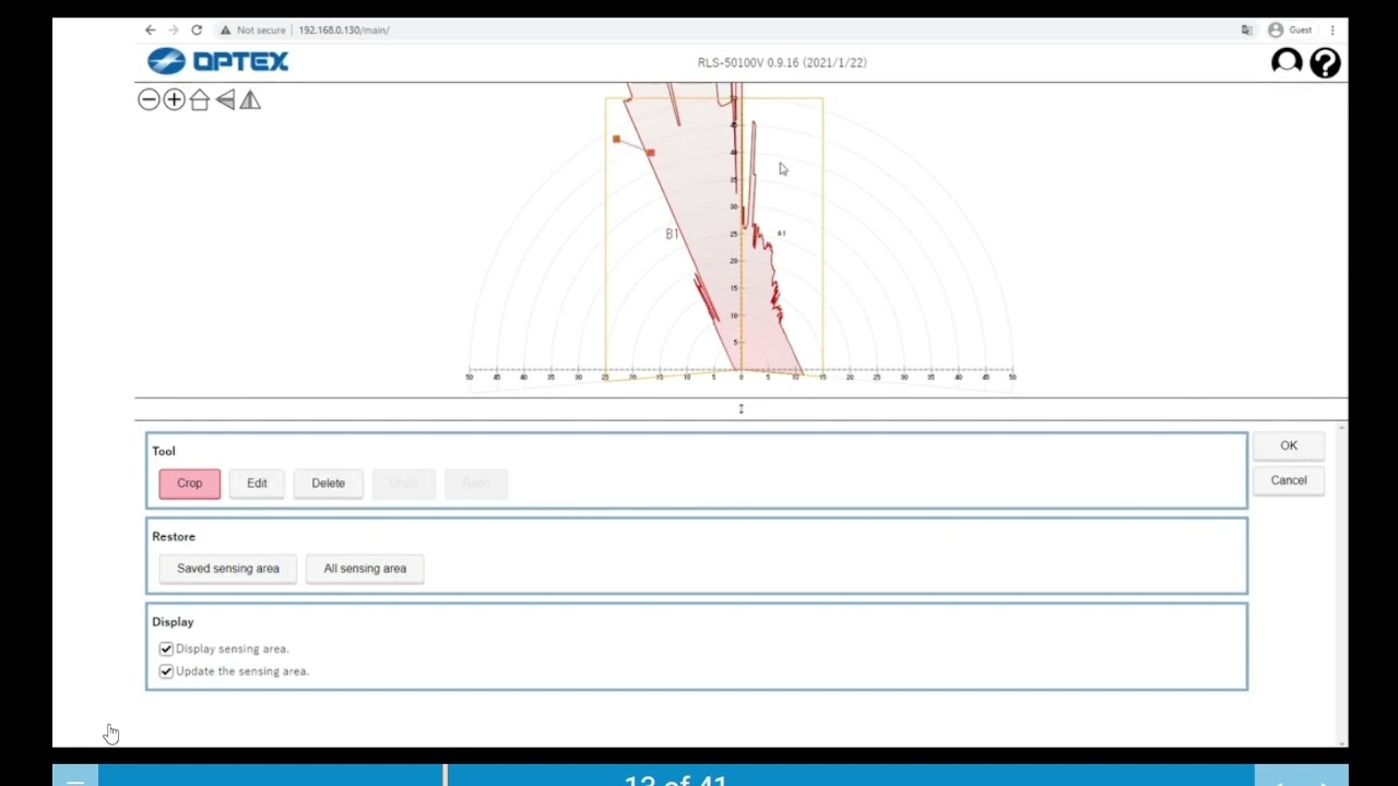 Optex RedScan Pro configuration training. Spanish subtitles.