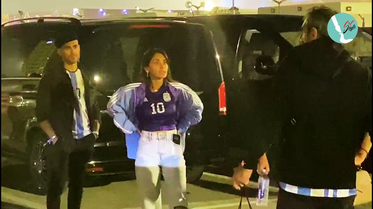 Lionel Messi's 3 Kids and wife antonella roccuzzo in qatar | Messi family