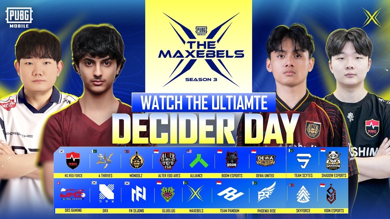 NOBAR PUBGM THE MAXEBELS INVITATIONAL S3 | GF DECIDER - DAY | Ft. #AE #4T #DRX #NS #BOOM #VOIN #DRS