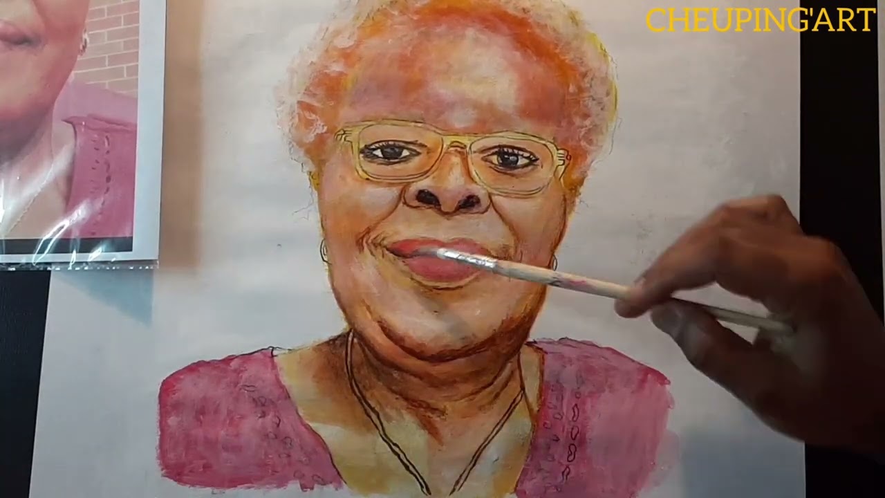 Comment réaliser le portrait d'une femme à l'acrylique/#portrait #art  #acrylicpainting  #26