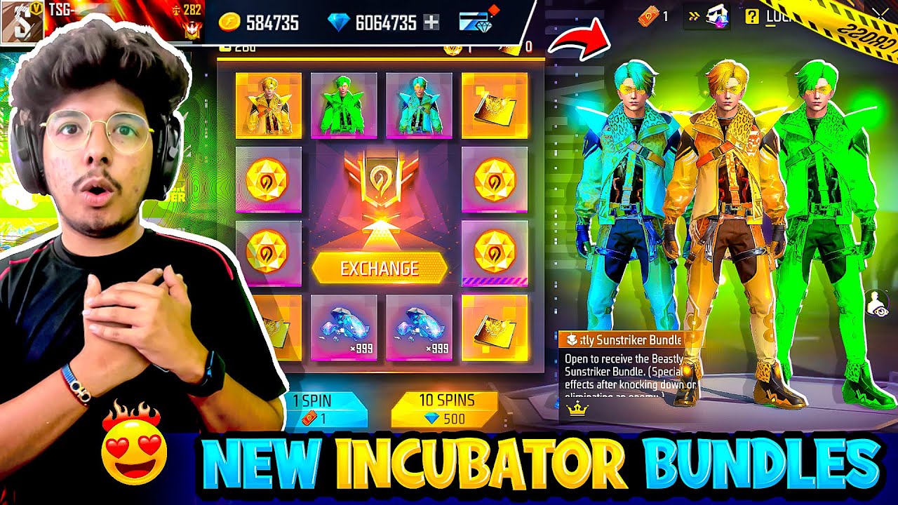 Free Fire I Got New Incubator Bundles❤️😍 And New Legendary Bundle In 9999 Diamonds -Garena FreeFire