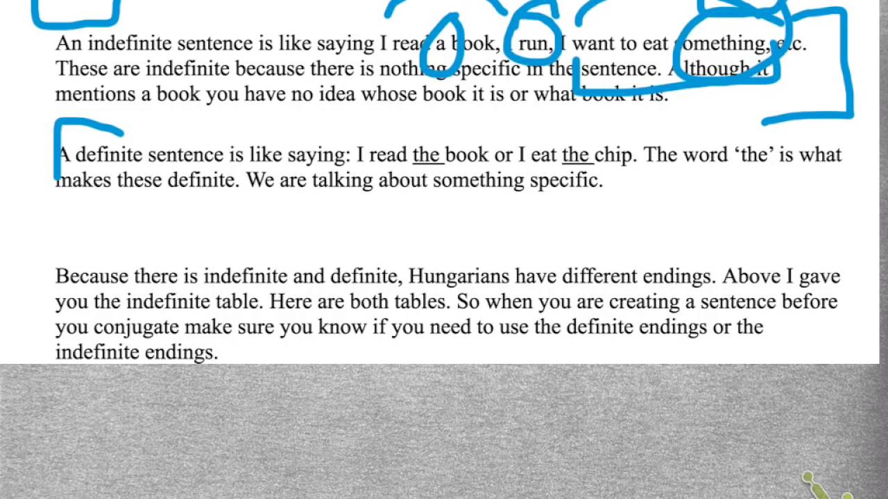 Hungarian indefinite vs definite (11)
