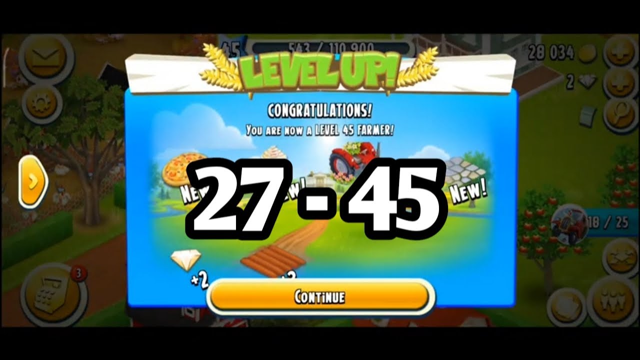 Level 27 - 45 | Hayday | Unlocking Fishing Boat & Town