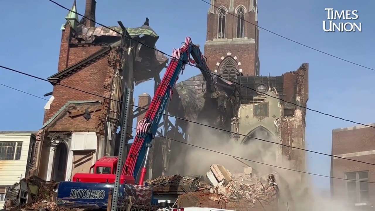 Demolition begins on fire-ravaged South End church in Albany