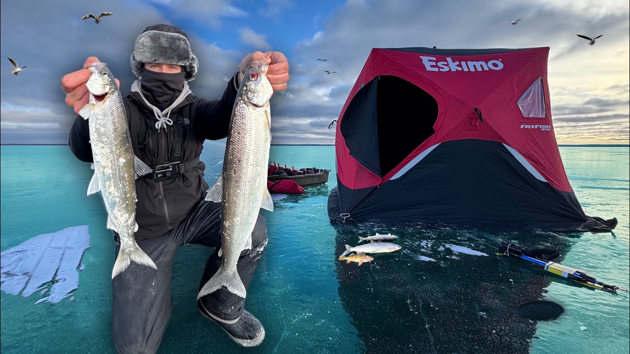 2 Days Fishing the LARGEST Lake in North America - Surf N' Turf on Campfire