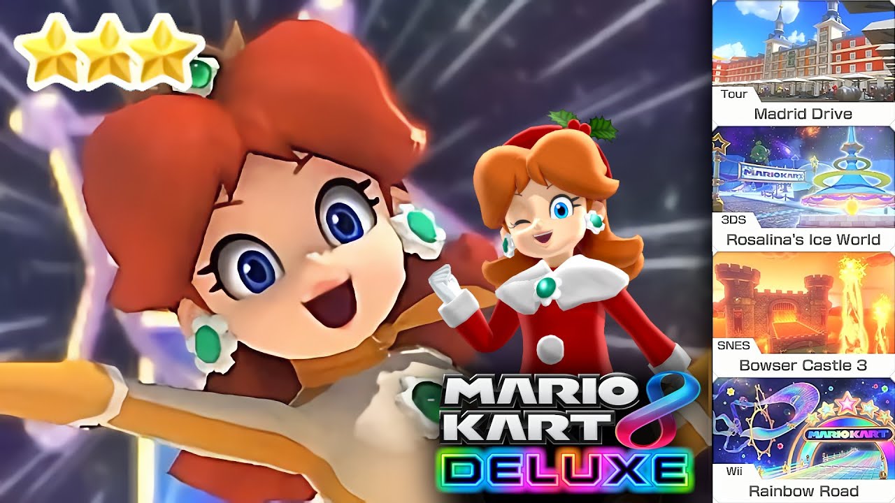 Mario Kart 8 Deluxe Daisy Gameplay Spiny Cup 3 Stars