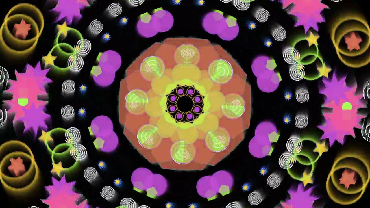 15 Minute Upbeat Kaleidoscope Visuals 🌀 Bright Psychedelic Geometry & Mandala (4K)