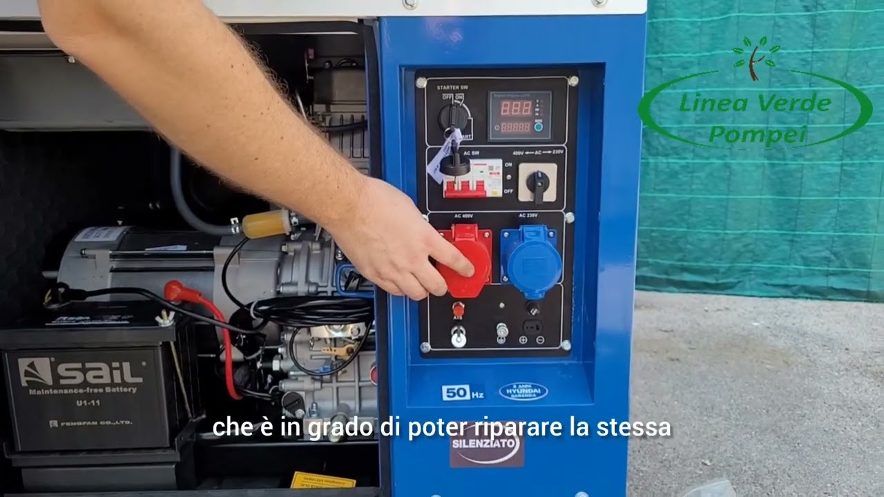 Generatore diesel Hyundai da 8 KW  monofase e Trifase Full Power modello HP9000LN codice 65255
