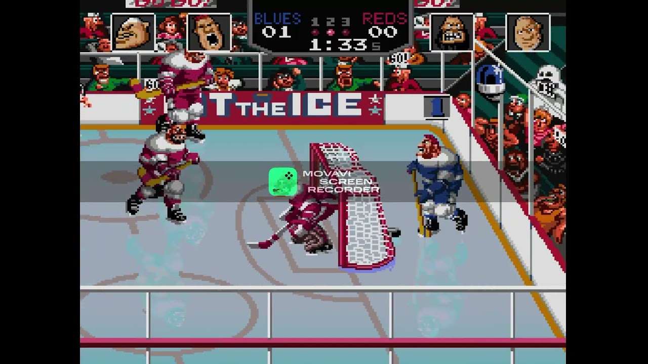 Gameplay a hit the ice snes